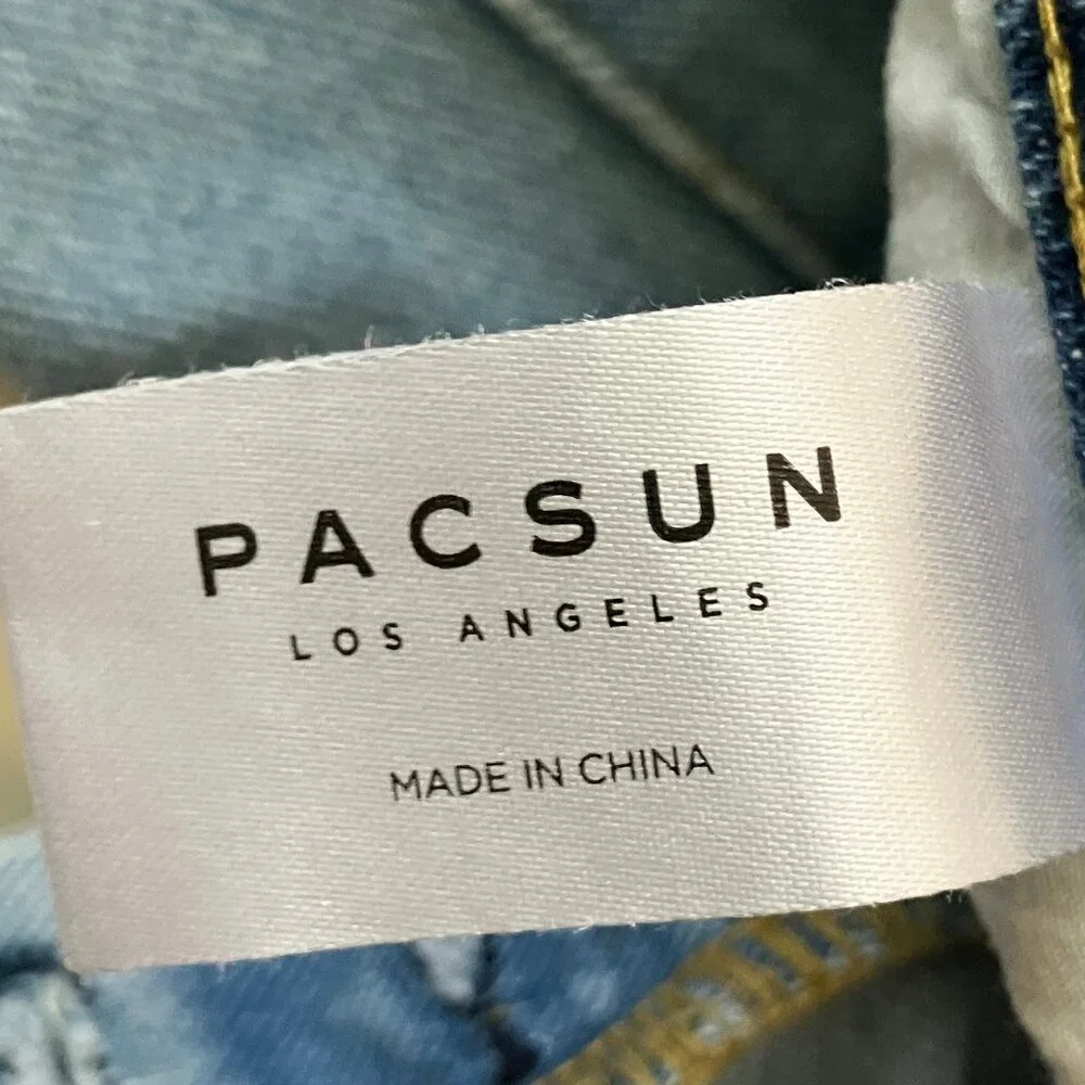 PACSUN Los Angeles High rise straight Blue 2 tones Jeans Size 25 - Picture 8 of 12